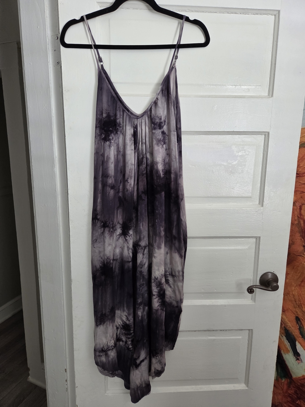 Women's Tie-Dye Jumpsuit - Purple Gray